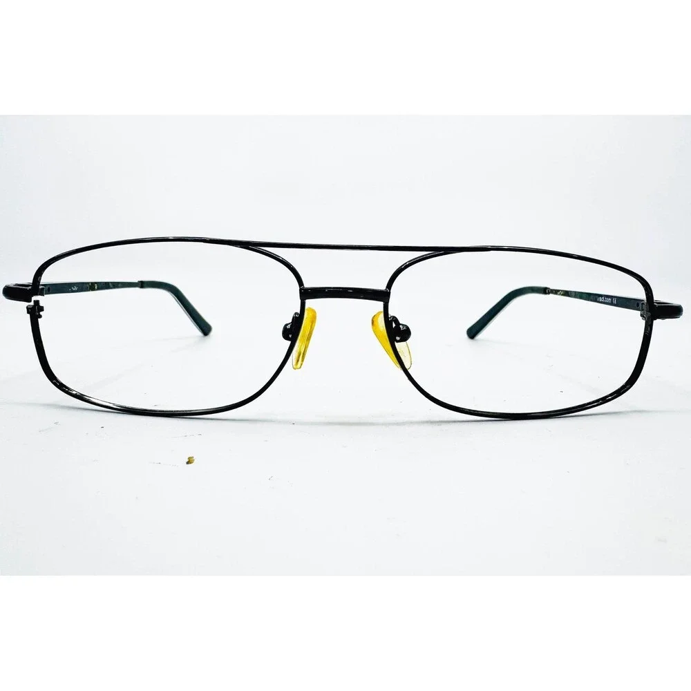 Zenni Eyeglasses Mens Black Aviator Metal Double Bridge 38051